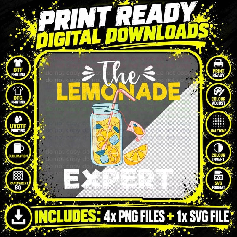 The Lemonade Expert Lemonade T-Shirt Png SVG Digital Bundle
