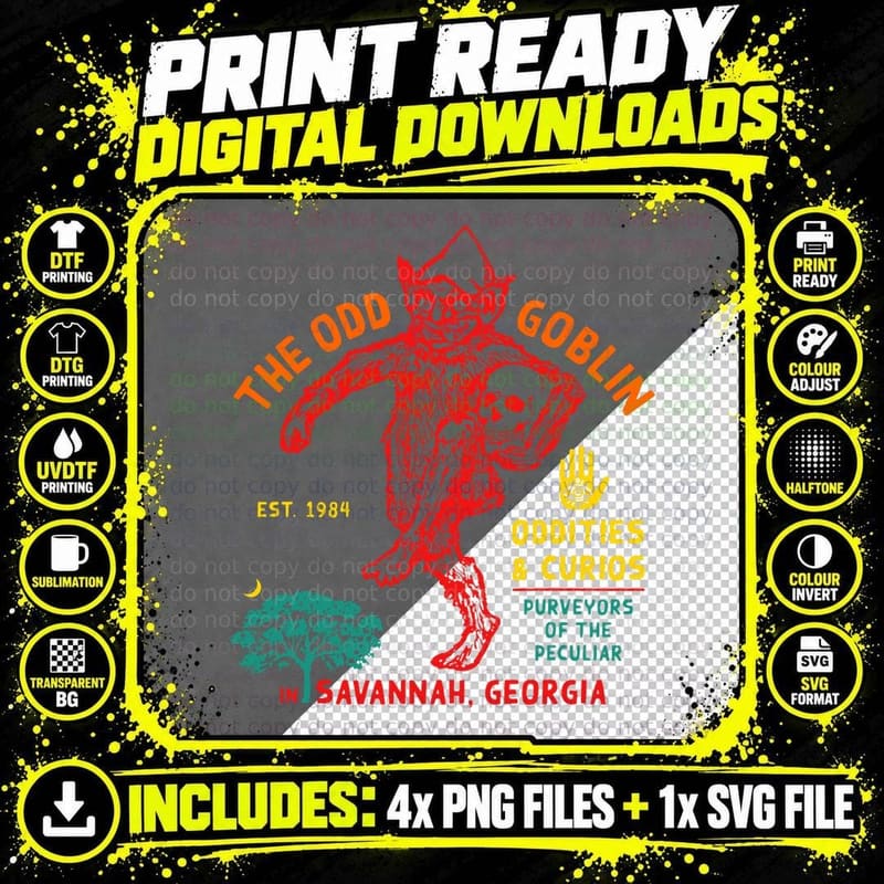 The Odd Goblin Est.1984 Oddities&curios Purveyors Png SVG Digital Bundle