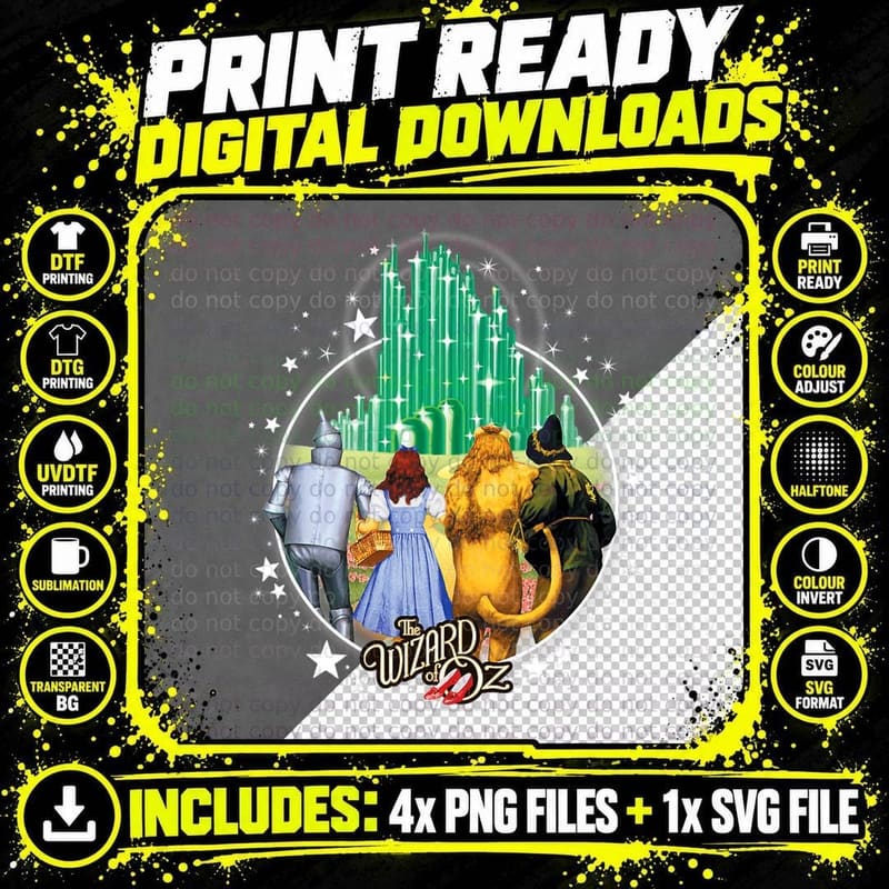 The Wizard of Oz off to Emerald City T-Shirt Png SVG Digital Bundle