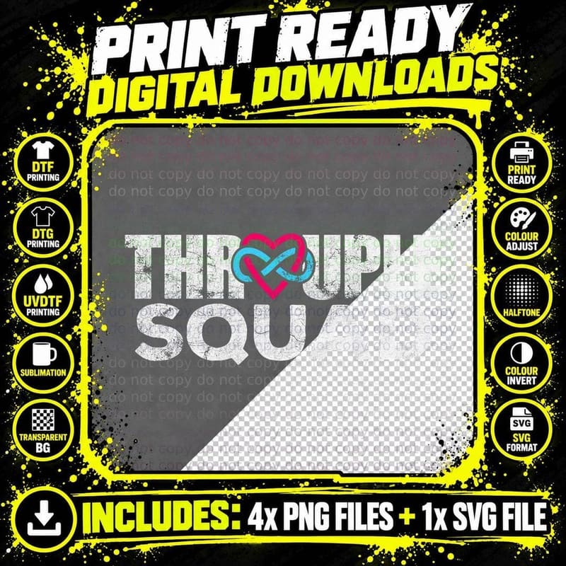 Throuple Squad - Polyamory Polyamorous Infinity Heart Png SVG Digital Bundle
