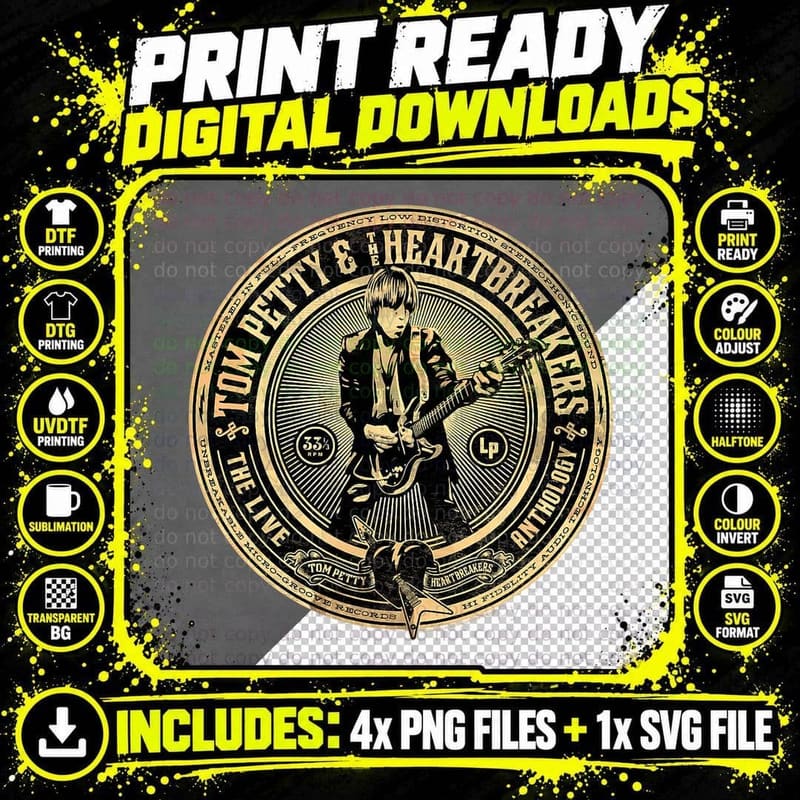 Tom Petty and the Heartbreakers the Live Anthology Png SVG Digital Bundle