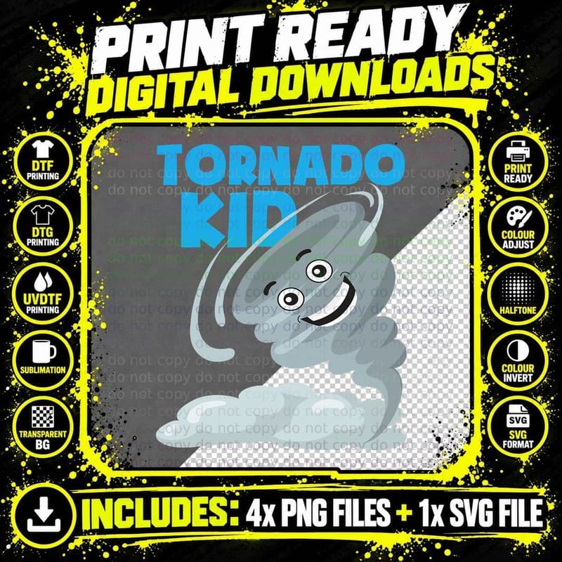 Tornado Kid - Storm Hunter Hurricane Chaser Meteorology Png SVG Digital Bundle