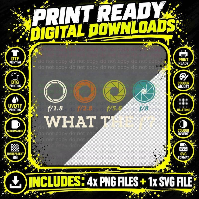 What the F Photography Camera Videography Photographer Png SVG Digital Bundle