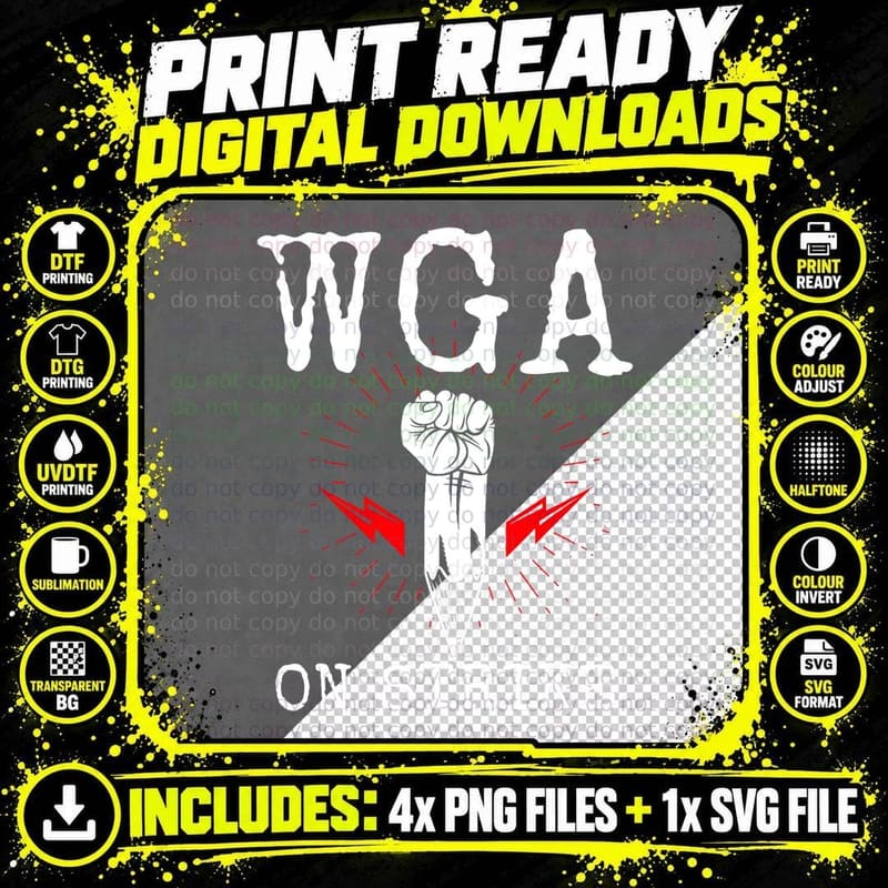 Writers Guild of America on Strike T-Shirt Png SVG Digital Bundle