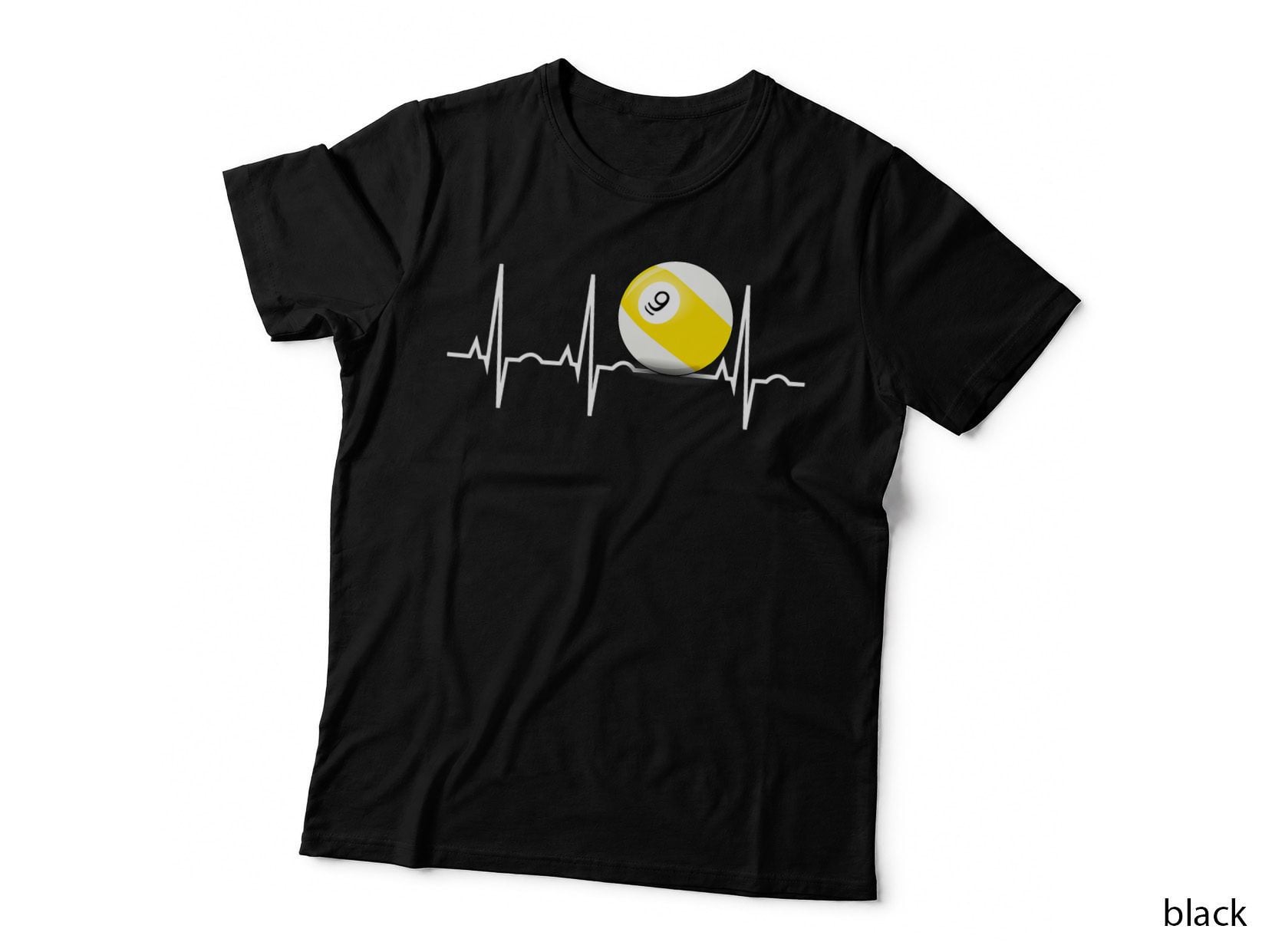 9 Ball Shirt - Pool Player Nine Ball Heartbeat Gift T-Shirt