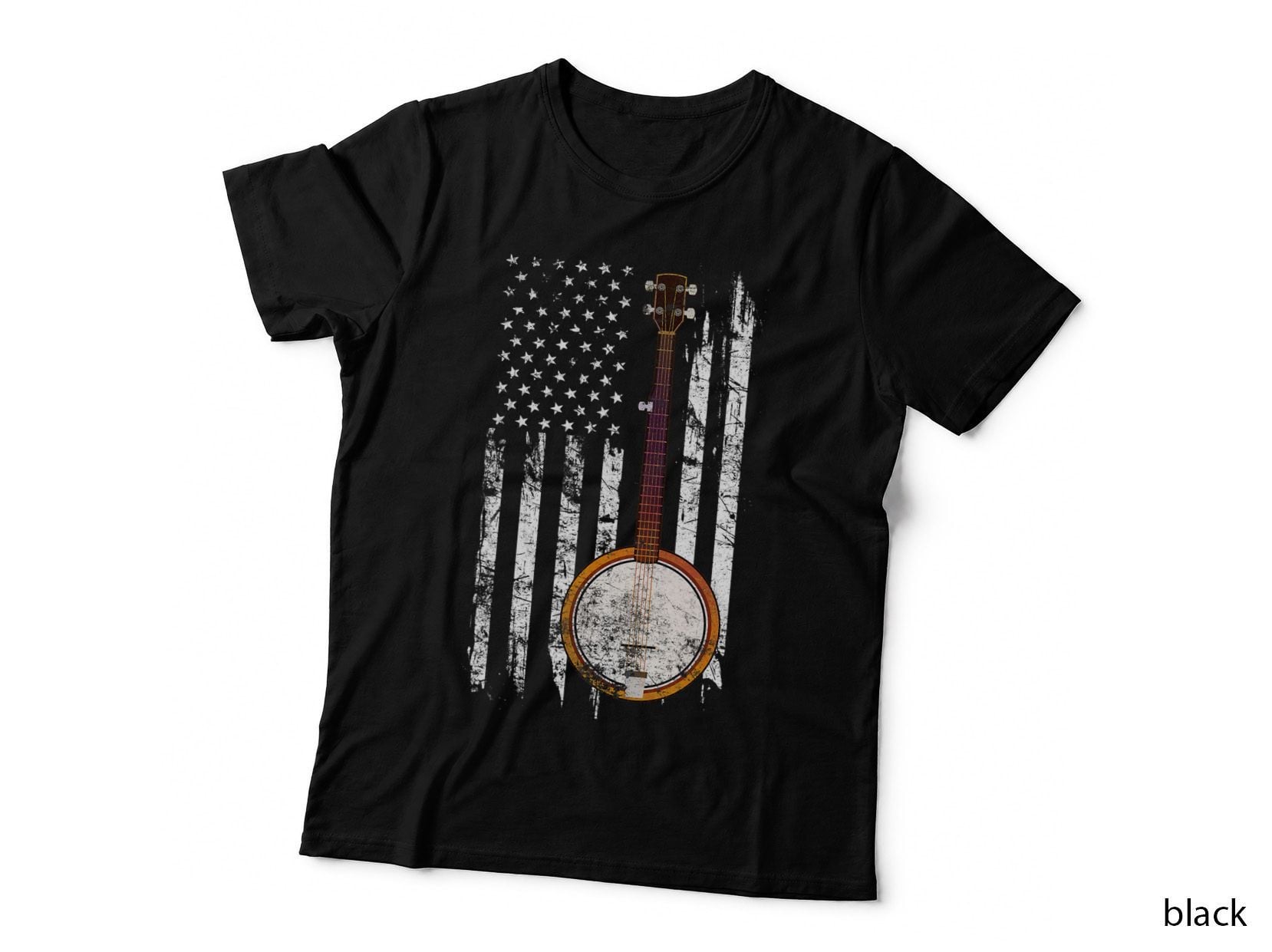 Bluegrass Banjo Shirt - American US Flag Shirt T-Shirt