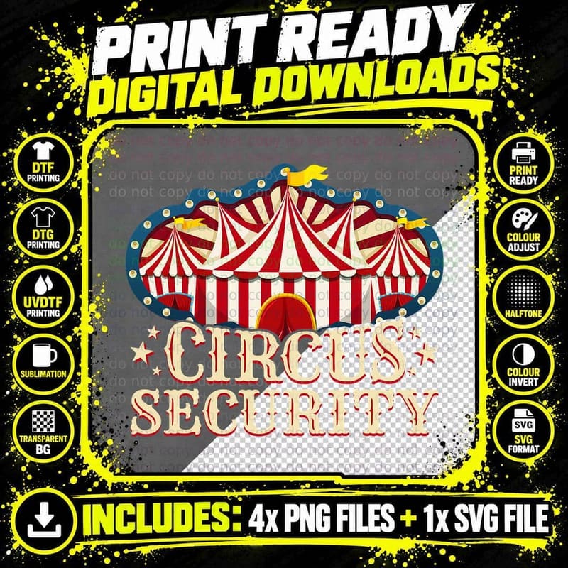 Circus Party Shirt - Circus Shirts - Circus Security Png SVG Digital Bundle