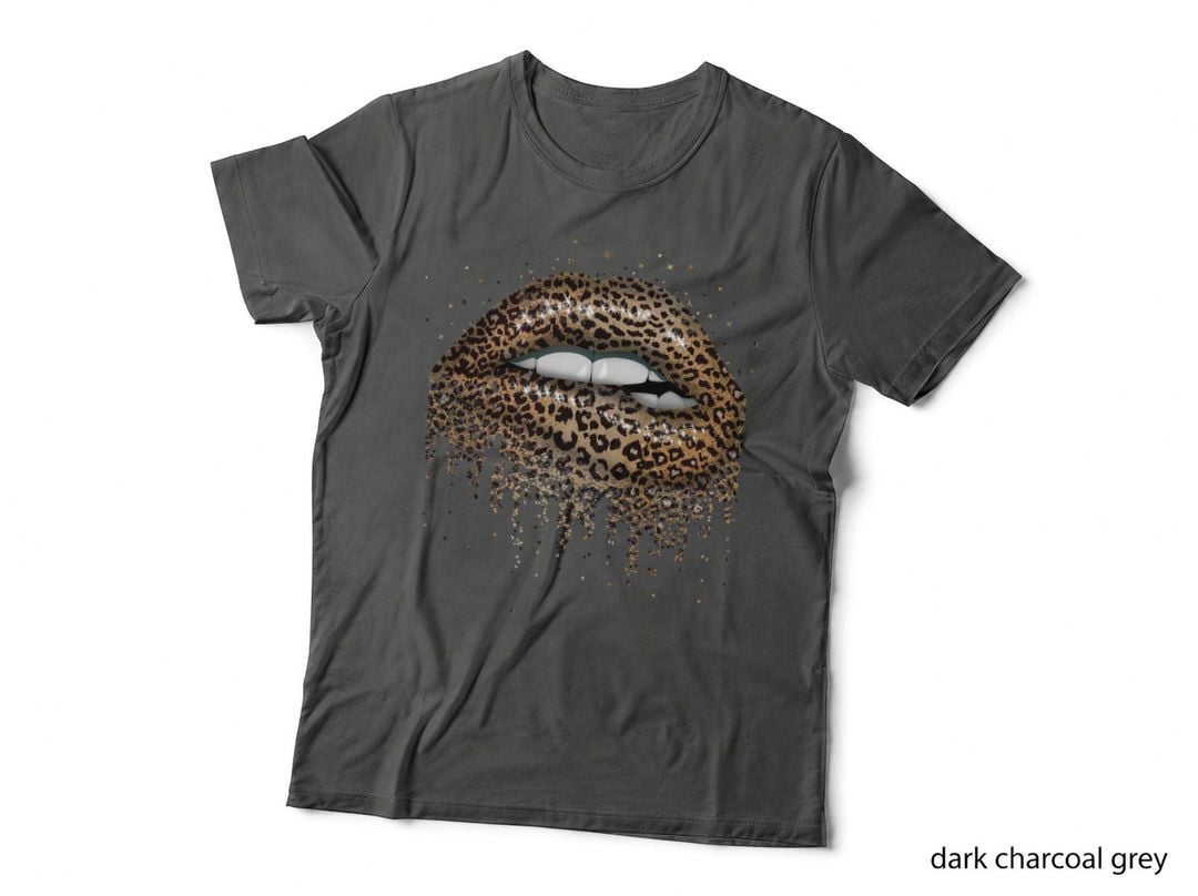 Cool Lips Bite Kiss Me Leopard Print Cheetah T-Shirt