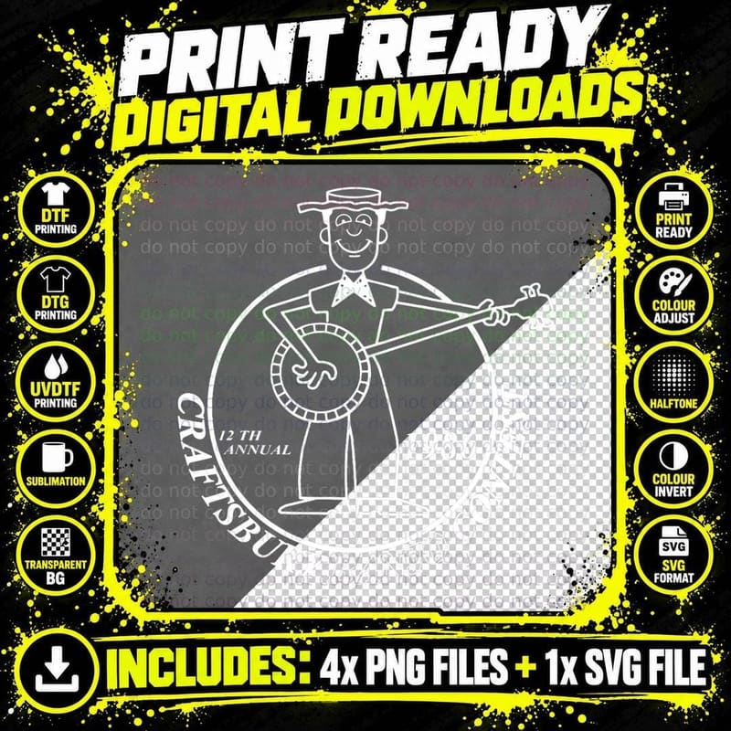 Craftsbury Banjo Contest 1986 T-Shirt Png SVG Digital Bundle