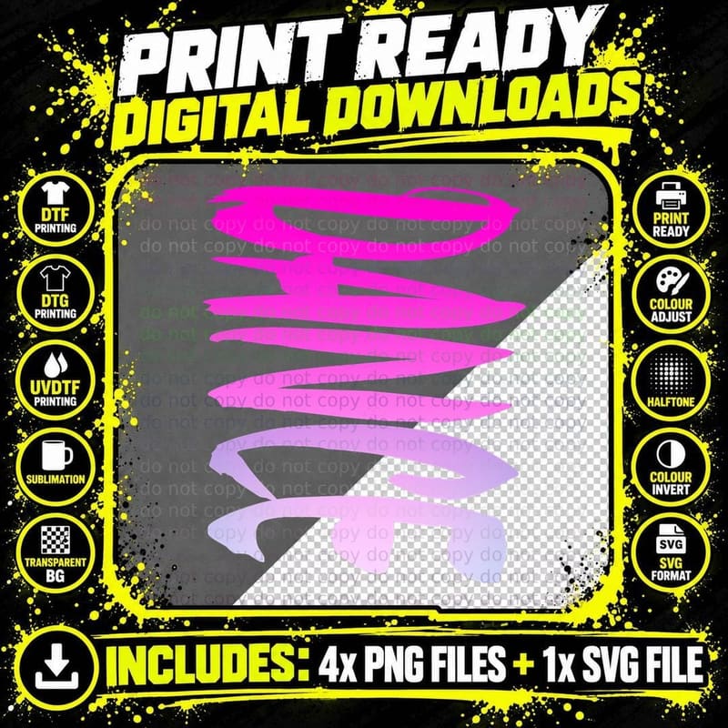 Dance T-Shirt Fun and Colorful. Pink. Teen Png SVG Digital Bundle