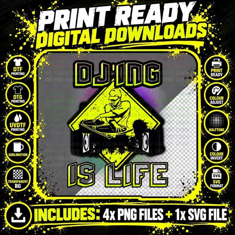 Dj'ing IS LIFE T-SHIRT FOR a DJ DJ GEAR DJ SHIRT T-Shirt Png SVG Digital Bundle