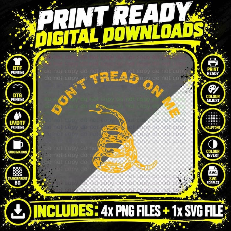 Don't Tread on Me - Liberty T-Shirt Png SVG Digital Bundle