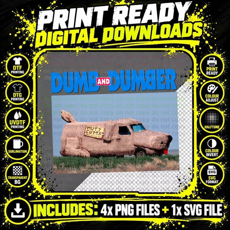 Dumb and Dumber Mutt Cutts T-Shirt Png SVG Digital Bundle