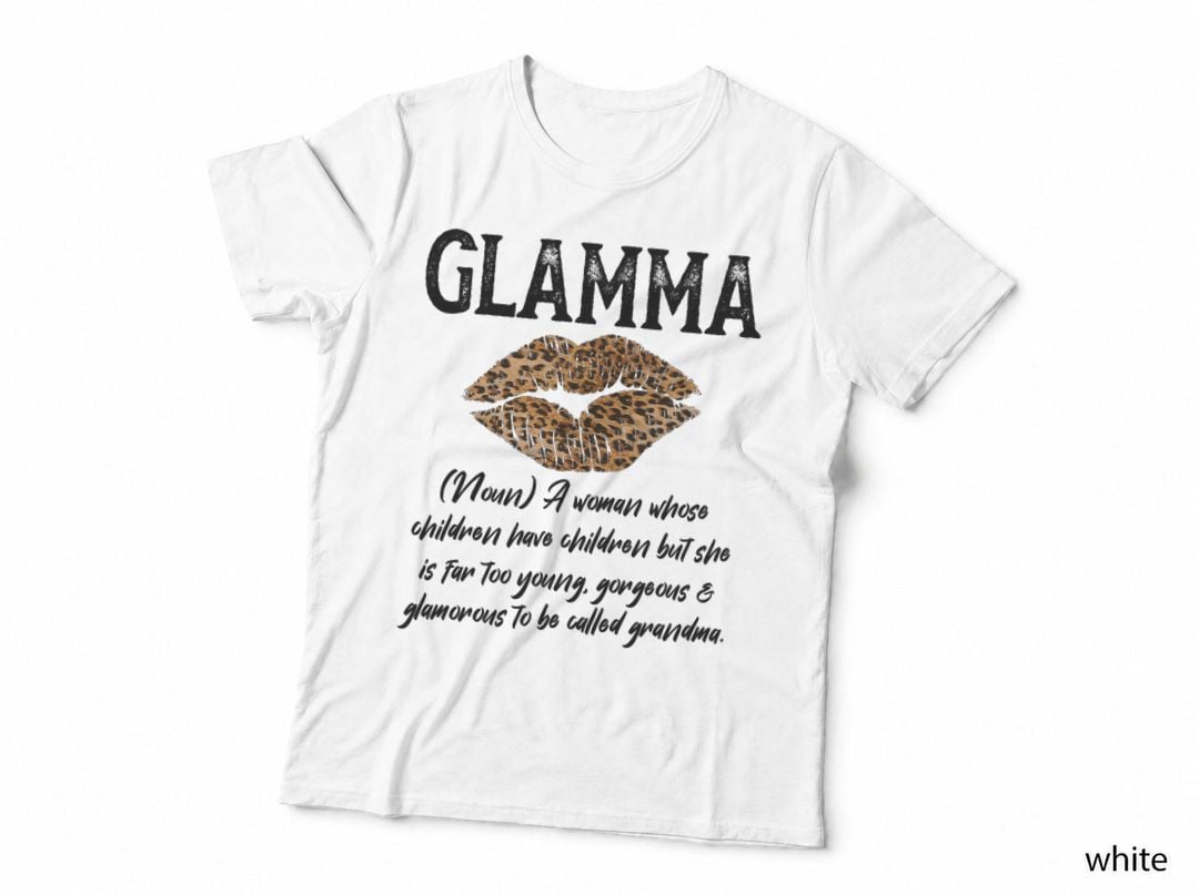 Glamma Leopard Lips Kiss- Glam-Ma Description- Mother's Day T-Shirt