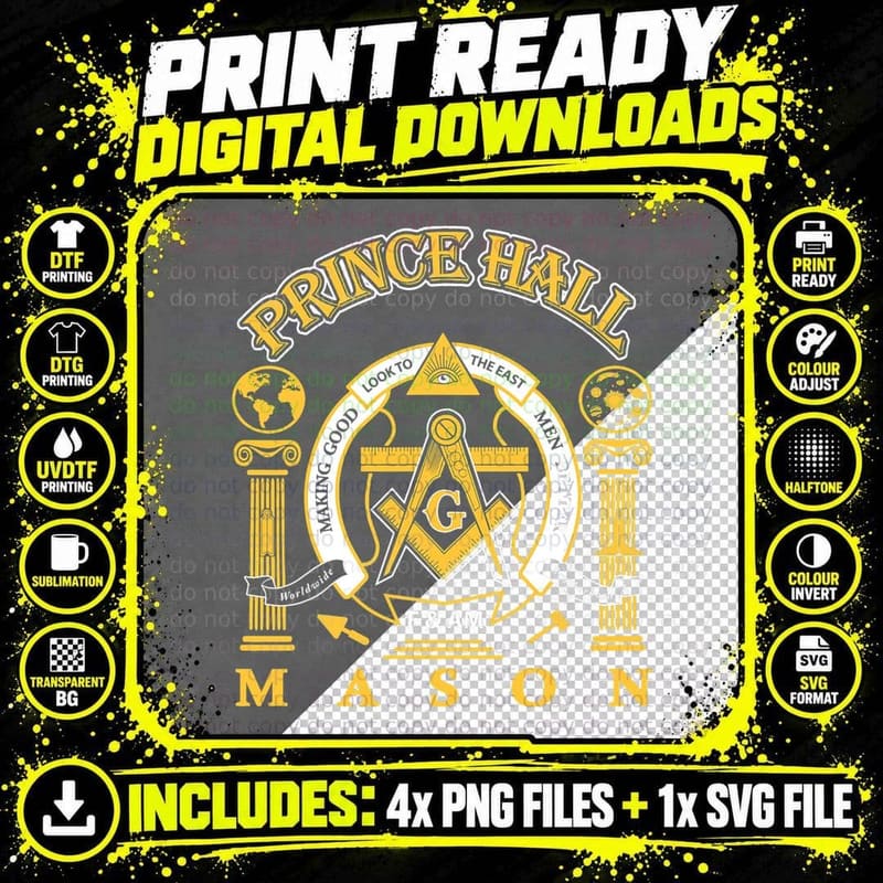 Greats Mason Masonic Prince Hall Masons Presidents Day Png SVG Digital Bundle
