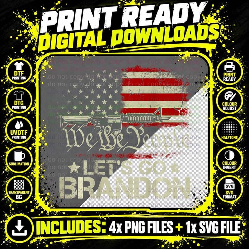 Gun Flag Let's Go Branson Brandon Lets Go Branson (on Png SVG Digital Bundle