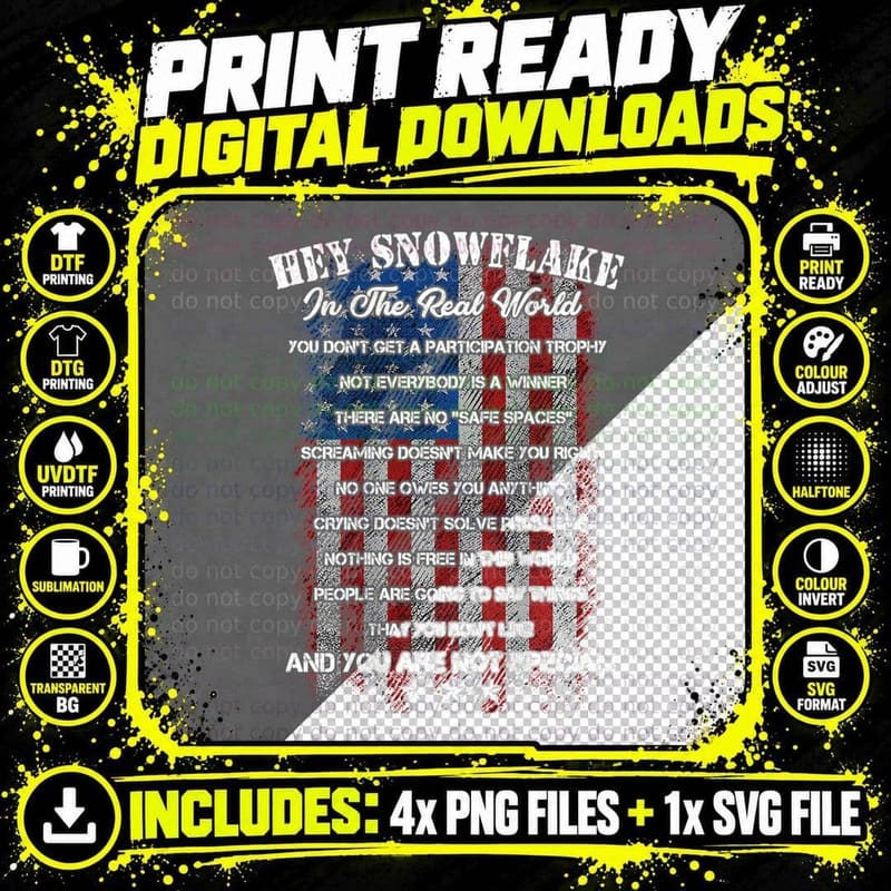 Hey Snowflake in the Real-World and You Are Not Special! Png SVG Digital Bundle