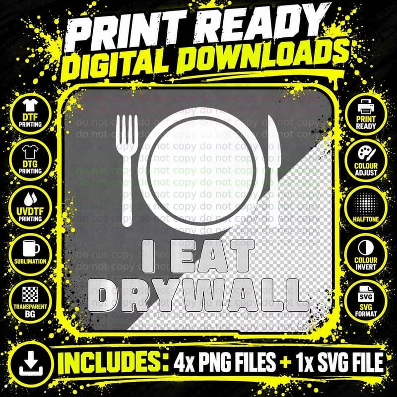 I Eat Drywall Weird Oddly Specific T-Shirt Png SVG Digital Bundle