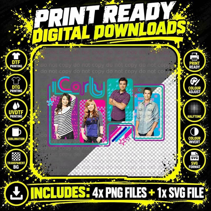 Icarly Cross Grid Carly, T-Shirt, Great Tee Png SVG Digital Bundle