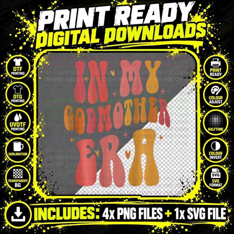 In My Godmother Era (on Back) T-Shirt Png SVG Digital Bundle