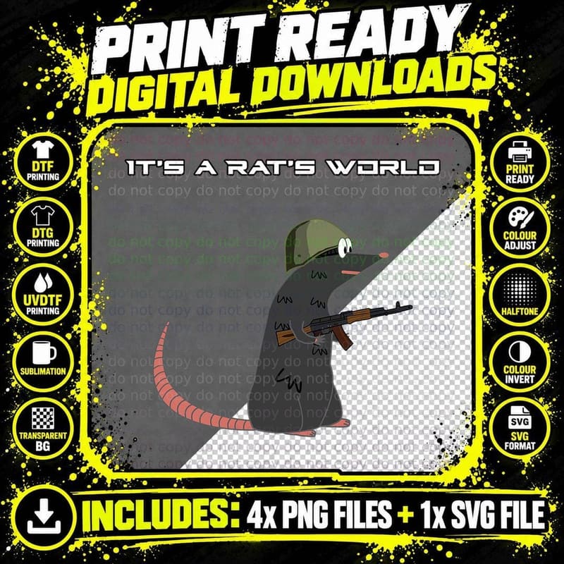 Its a Rats World - Escape from Tarkov T-Shirt Png SVG Digital Bundle