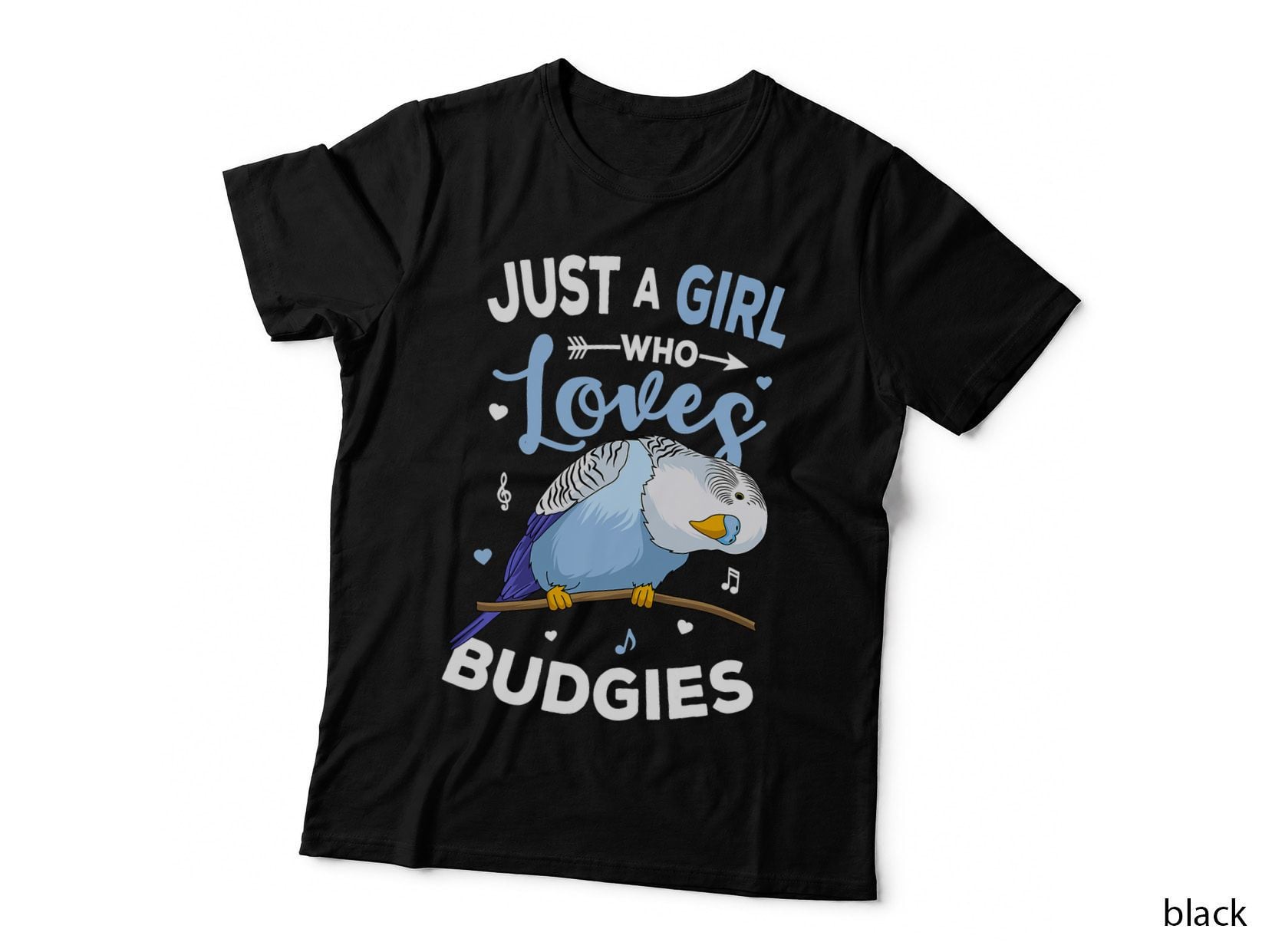 Just a Girl Who Loves Budgies Blue Parakeet Budgerigar Girls T-Shirt