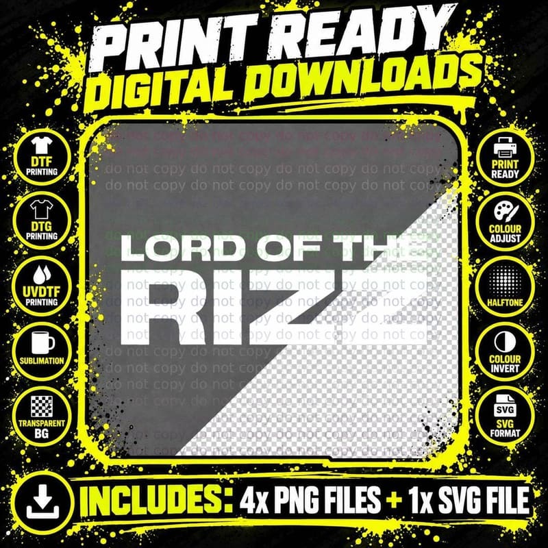 Lord of the Rizz T-Shirt Png SVG Digital Bundle