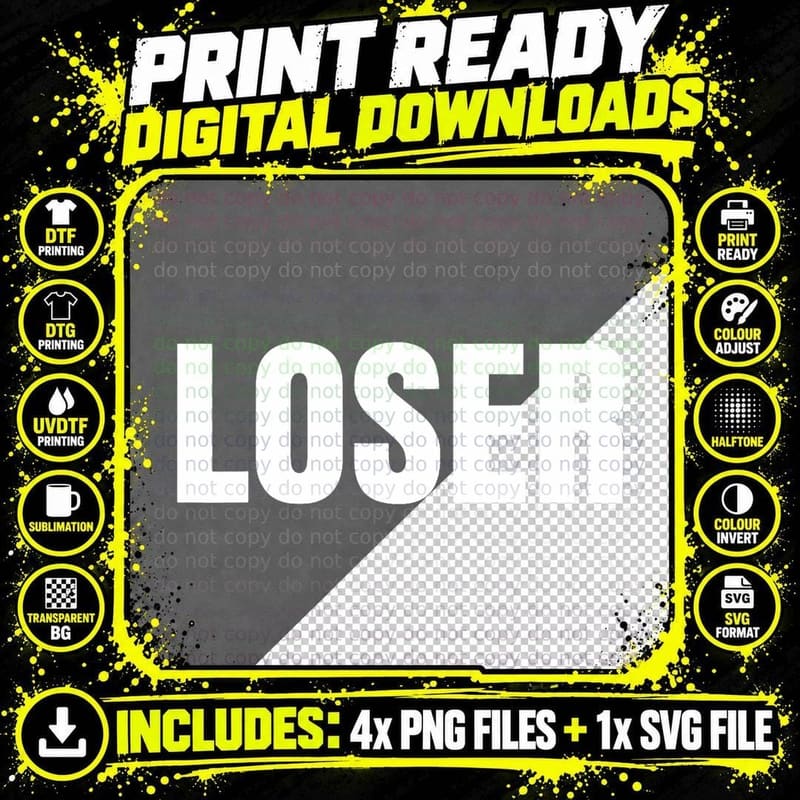 Loser Shirt, T-Shirt Says Loser Png SVG Digital Bundle