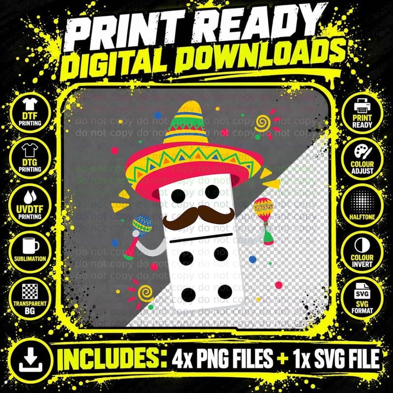 Mexican Dominoes Domino Master Game Players T-Shirt Png SVG Digital Bundle