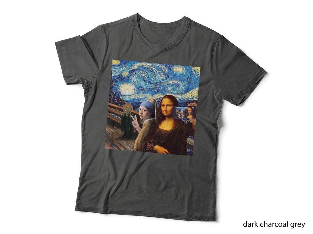 Mona Lisa Girl with a Pearl Earring the Scream Starry Night T-Shirt