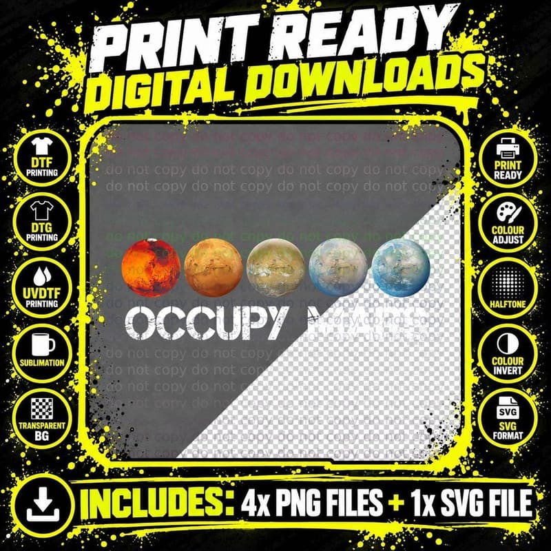 Occupy Mars T-Shirt Terraform Shirt Png SVG Digital Bundle