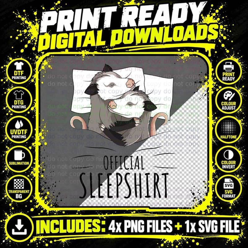 Opossum Possum Official Sleepshirt T-Shirt Png SVG Digital Bundle