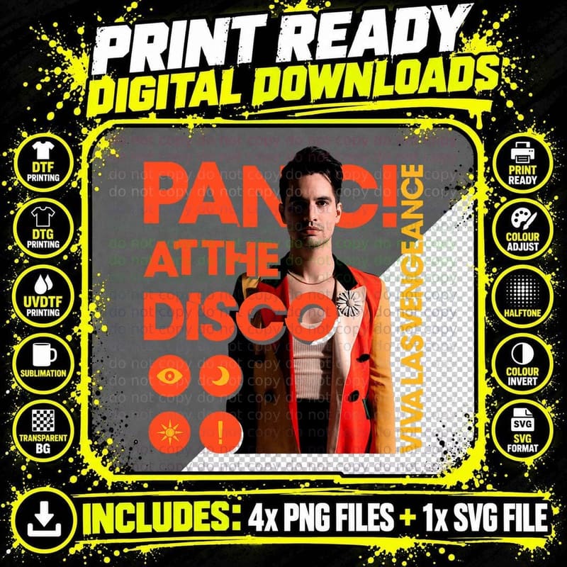 Panic! at the Disco - VLV Photo T-Shirt Png SVG Digital Bundle