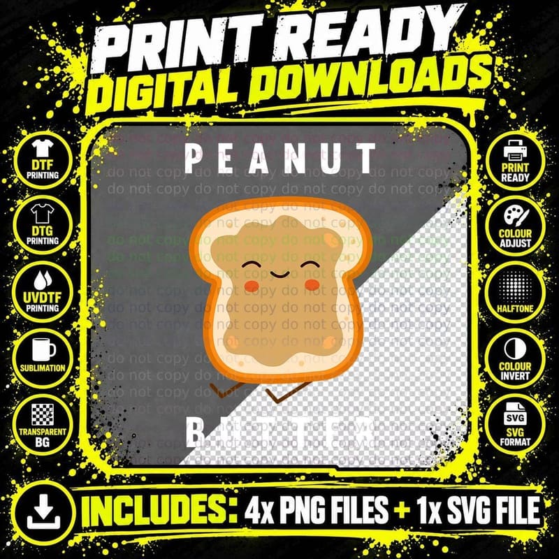 Peanut Butter and Jelly Best Friend Matching T-Shirt Png SVG Digital Bundle