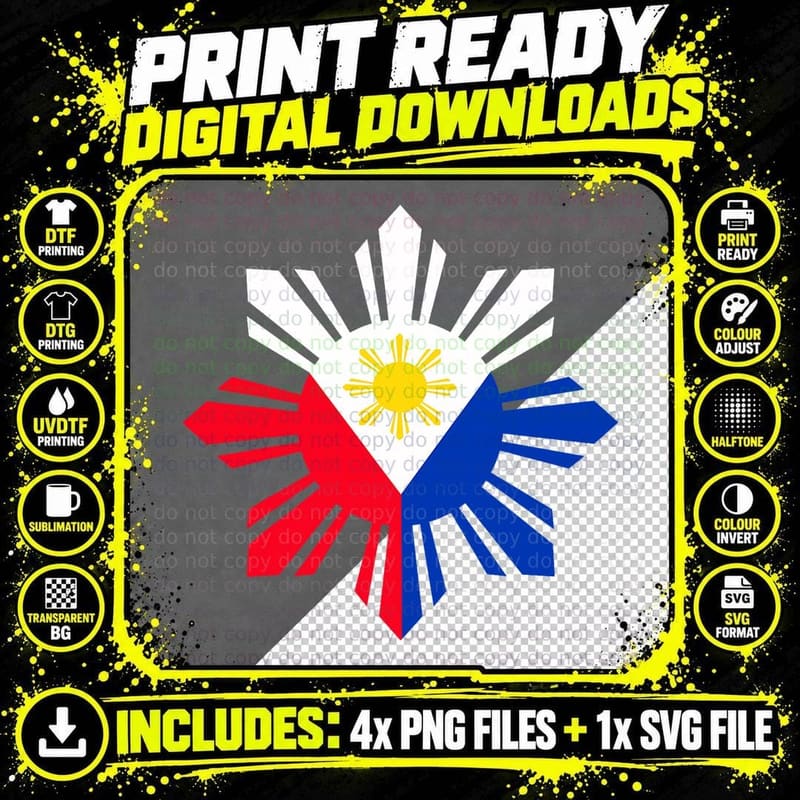 Philippine Flag T-Shirt Pinoy Flag Filipino Shirt Pinoy Png SVG Digital Bundle