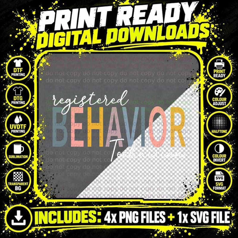 Registered Behavior Technician RBT Behavioral ABA Png SVG Digital Bundle