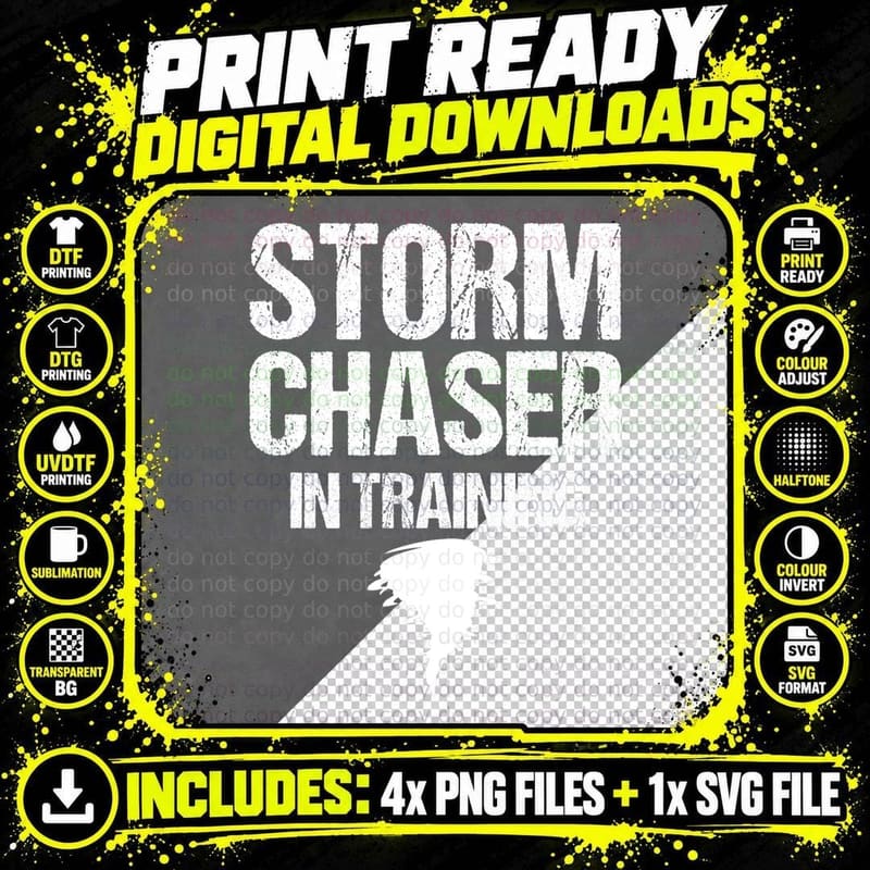 Storm Chaser in Training Meteorologist Storm Chasing Png SVG Digital Bundle