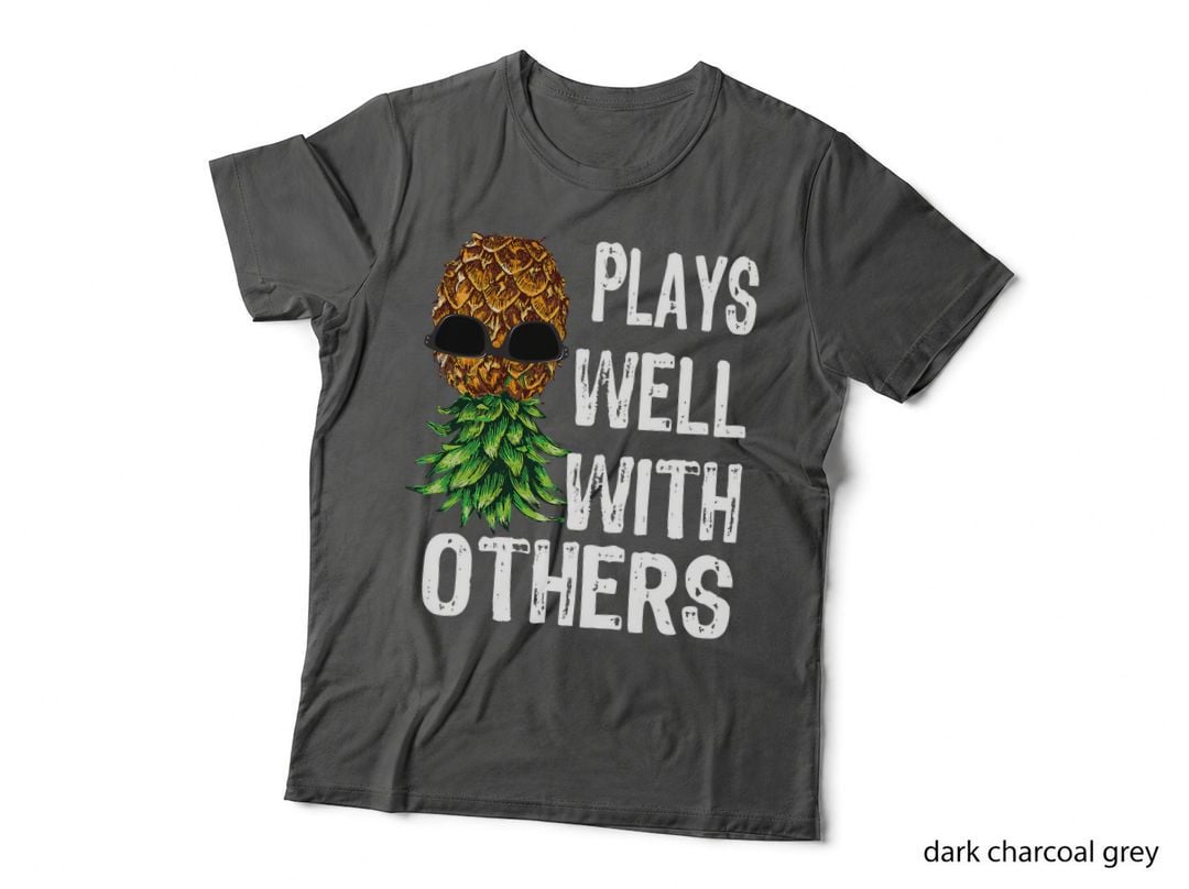 Swinger Couples Plays Well with Others Upside Down Pineapple T-Shirt
