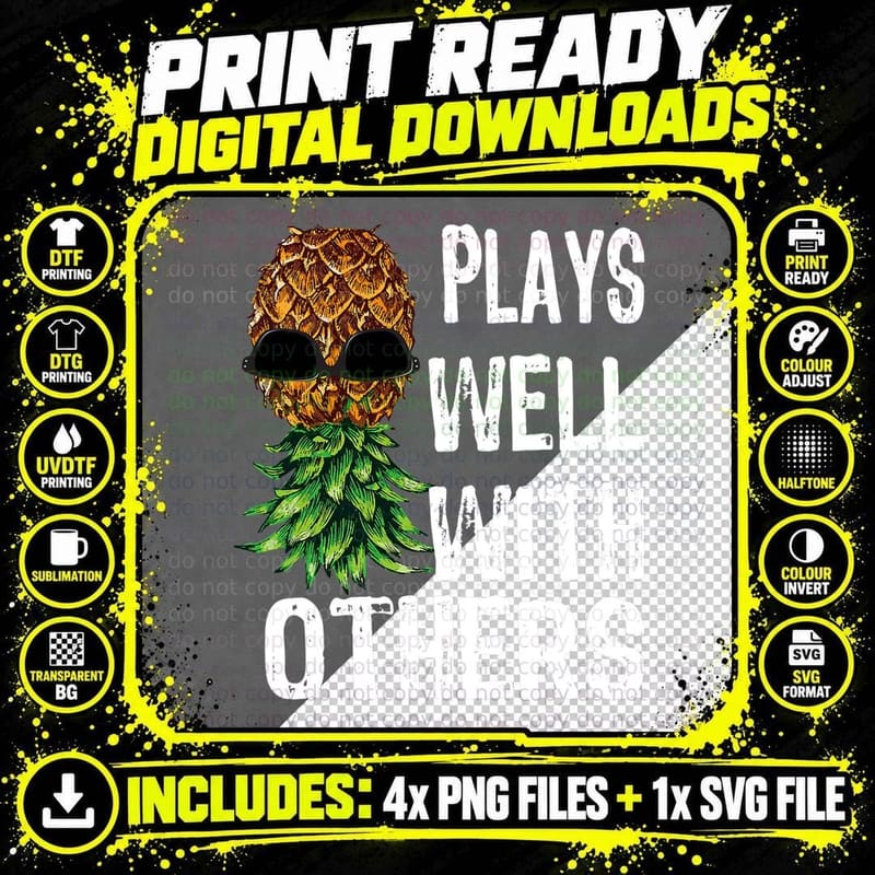 Swinger Couples Plays Well with Others Upside Down Png SVG Digital Bundle