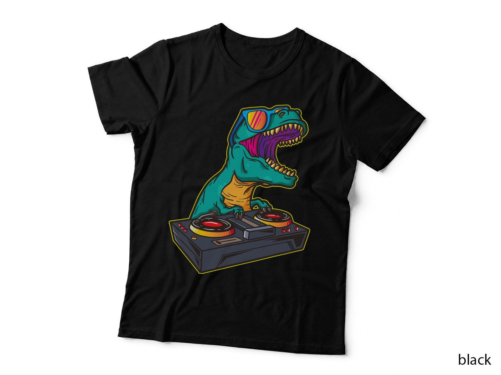 T Rex DJ Party Club Disk Jockey Gift Shirt EDM Dance Club T-Shirt