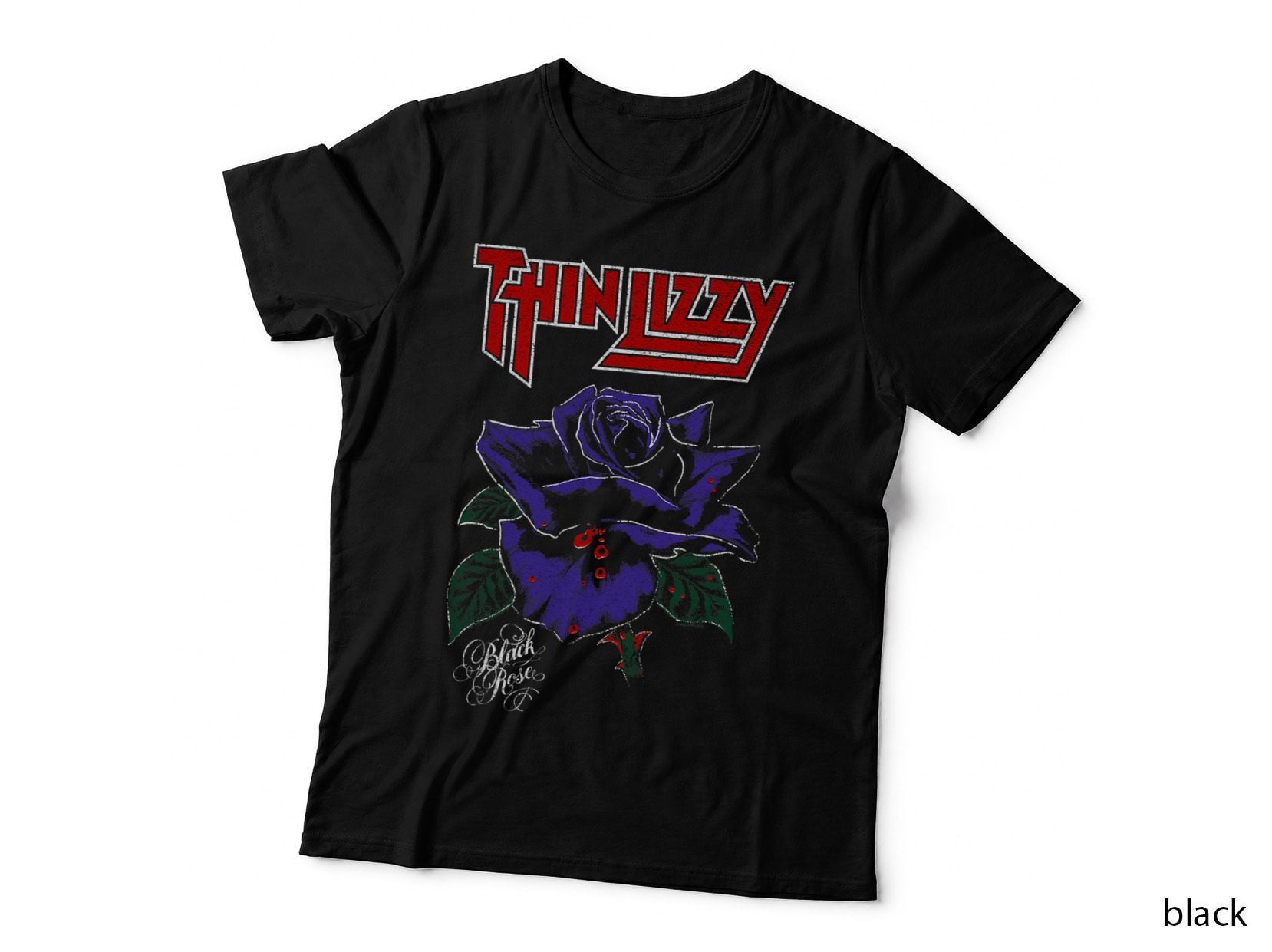 Thin Lizzy - Black Rose Color T-Shirt