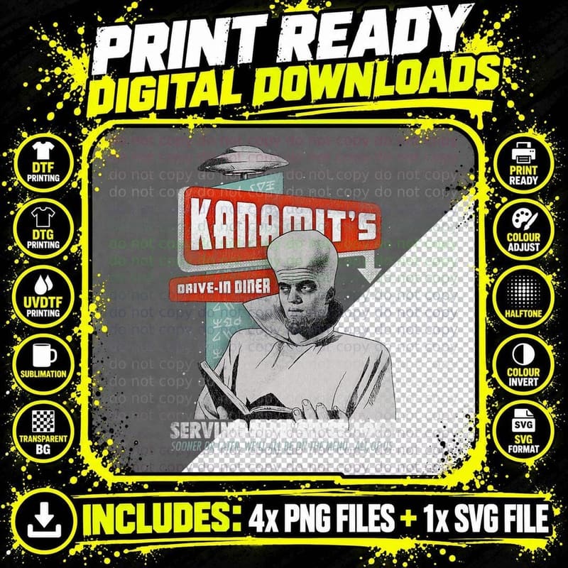 Twilight Zone Kanamit's Diner T-Shirt Png SVG Digital Bundle