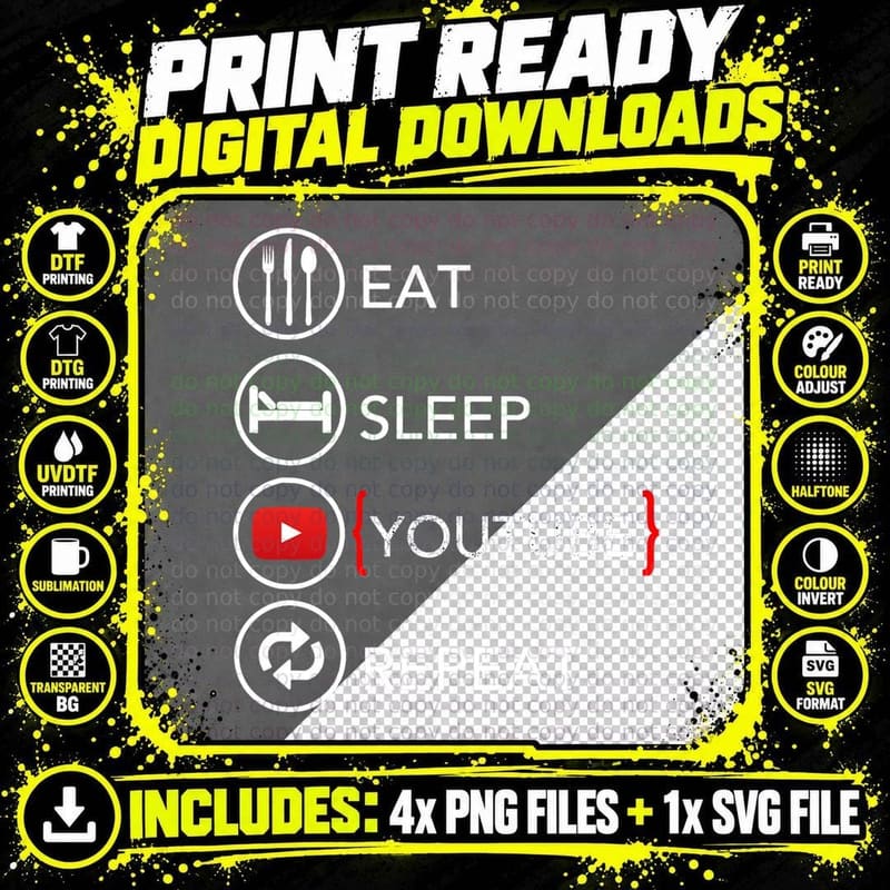Video Blogger Vlogger Like Subscribe Podcaster T-Shirt Png SVG Digital Bundle