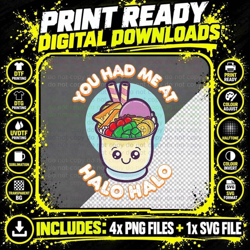 You Had Me at Halo Philippines Shirt Filipino Food Gift Png SVG Digital Bundle