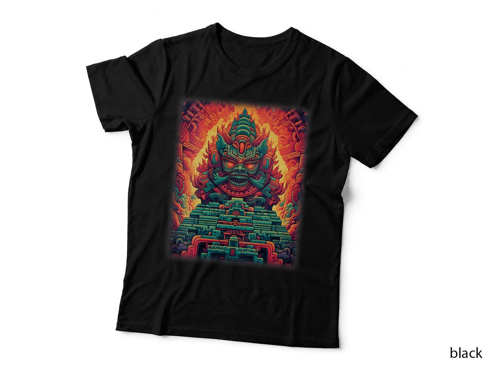 Colorful Aztec, Inka Maya Psychedelic Mystic Graphic T-Shirt