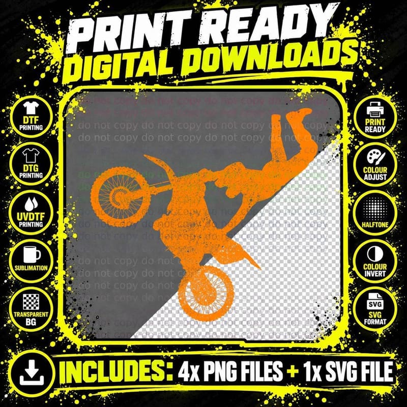 DIRT BIKE Freestyle T-Shirt Motocross Enduro Shirt Png SVG Digital Bundle