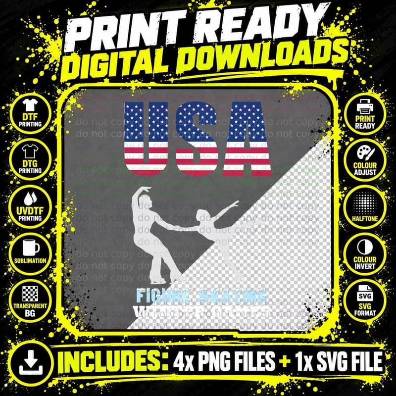 Figure Skating 2018 Winter Sports Games Gift Hoodie Png SVG Digital Bundle