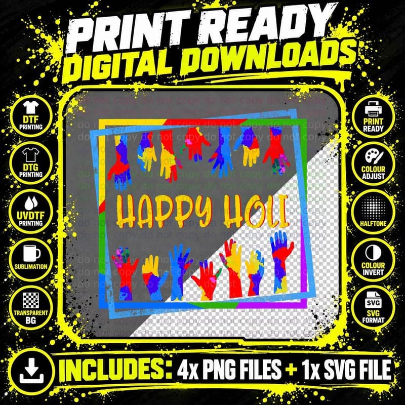 Happy Holi Festival Holi Festival Colors Festival Holi Png SVG Digital Bundle