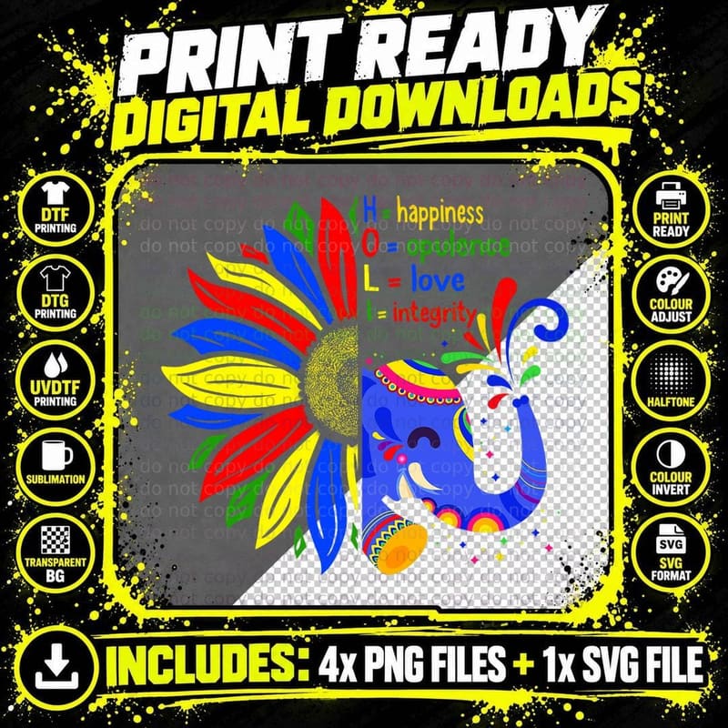 Happy Holi Festival Meaningful Holi Festival Colors Png SVG Digital Bundle