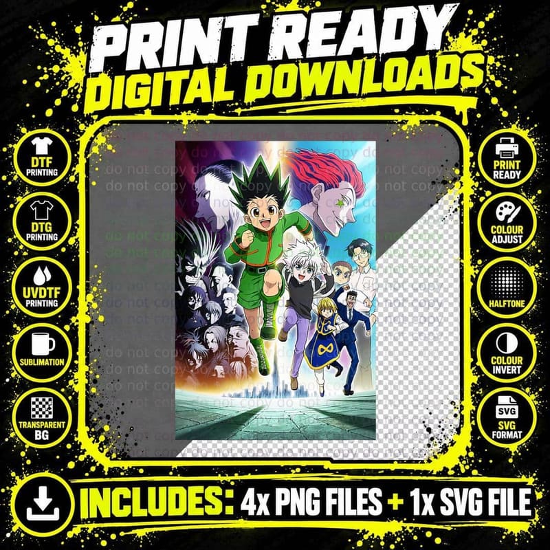 Hunter X Hunter Group Art T-Shirt Png SVG Digital Bundle